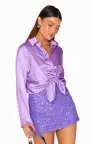 Smith Button Down ~ Violet Luxe Satin(XS)