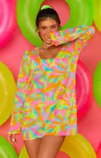 Santos Mini Cover Up ~ Neon Tropics(XS)