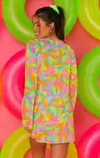 Santos Mini Cover Up ~ Neon Tropics(XS)