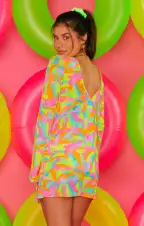 Santos Mini Cover Up ~ Neon Tropics(XS)