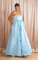 Juliet Maxi Dress ~ Light Blue Taffeta(XS)