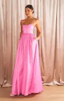Juliet Maxi Dress ~ Pink Taffeta(XS)