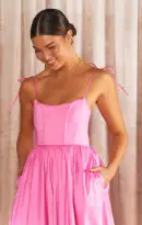 Juliet Maxi Dress ~ Pink Taffeta(XS)