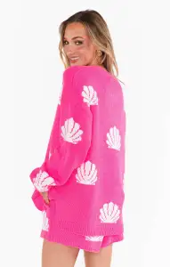 Go To Sweater ~ Hot Pink Shell Knit(XS)