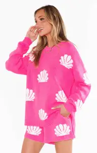 Boardwalk Shorts ~ Hot Pink Shell Knit(XS)