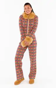 Zermatt Zip Up ~ Valley Houndstooth Faux Fur(XS)