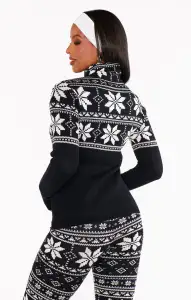 Ski Pullover ~ Black Fair Isle Knit(XS)