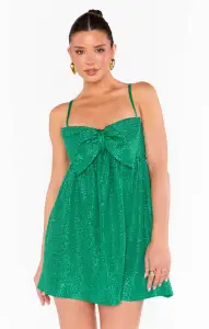 Best Bow Dress ~ Green Confetti(XS)