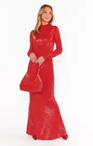All Out Maxi Dress ~ Red Sequins(XS)