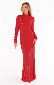 All Out Maxi Dress ~ Red Sequins(XS)