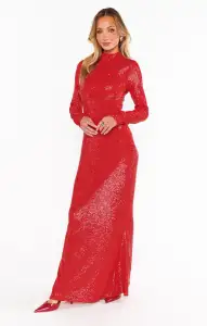 All Out Maxi Dress ~ Red Sequins(XS)