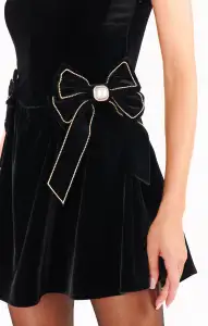 Ricci Skort Dress ~ Black Velvet(XS)