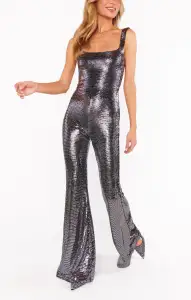 Lively Jumpsuit ~ Silver Shiny Stretch(XS)