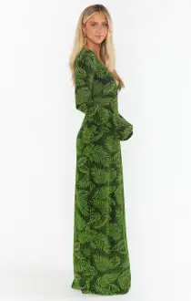 Lopez Dress ~ Palm Sparkle Stretch(XS)