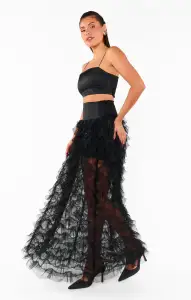 Meet Me at Midnight Skirt ~ Black Ruffle Tulle(XS)
