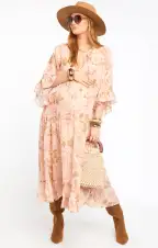 Viola Maxi Dress ~ Hydrangea Blooms(XS)