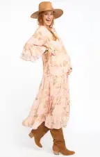 Viola Maxi Dress ~ Hydrangea Blooms(XS)