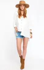 Johns Button Down Shirt ~ White Linen(XS)