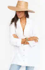 Johns Button Down Shirt ~ White Linen(XS)