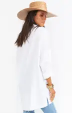 Johns Button Down Shirt ~ White Linen(XS)