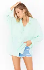 Johns Button Down Shirt ~ Green Melon(XS)