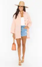 Johns Button Down Shirt ~ Pink Linen(XS)