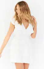 Sweet Ruffle Mini Dress ~ White(XS)