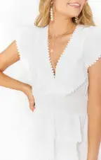 Sweet Ruffle Mini Dress ~ White(XS)