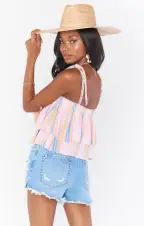 Klum Ruffle Top ~ Paradise Stripe(XS)