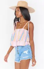 Klum Ruffle Top ~ Paradise Stripe(XS)