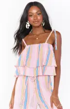 Klum Ruffle Top ~ Paradise Stripe(XS)