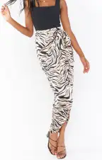 Wrap Me Up Skirt ~ Coconut Zebra Satin(XS)