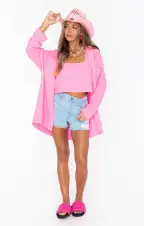 Tara Crop Top ~ Electric Pink(XS)