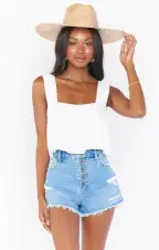 Tara Crop Top ~ White Linen(XS)