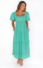 Linds Midi Dress ~ Parakeet Linen