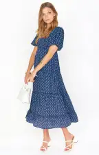 Linds Midi Dress ~ Red White and Mu(XS)