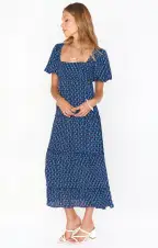Linds Midi Dress ~ Red White and Mu(XS)