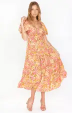 Linds Midi Dress ~ Pretty Poppy(XS)