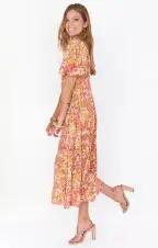 Linds Midi Dress ~ Pretty Poppy(XS)