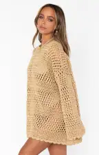 Paula Pullover ~ Latte Crochet(XS)