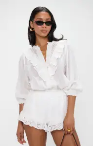 French Blouse ~ White Eyelet(XS)