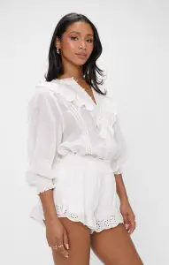 French Blouse ~ White Eyelet(XS)
