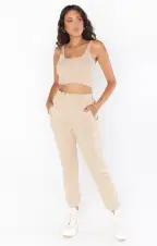 Hangout Tank ~ Tan Rib Knit(XS)