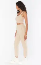 Lazy Chic Jogger ~ Tan Knit(XS)
