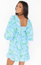 Mandi Mini Dress ~ Something Blue Floral(XS)