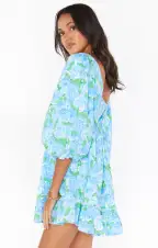 Mandi Mini Dress ~ Something Blue Floral(XS)