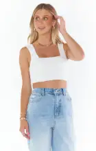 Ansley Crop Top ~ White Stretch(XS)