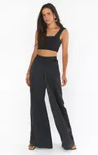 Ansley Crop Top ~ Black Stretch(XS)