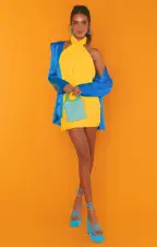 Jasmine Halter Mini Dress ~ Bright Yellow(XS)