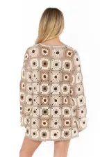 Mamacita Coverup ~ Neutral Flower Crochet(XS)